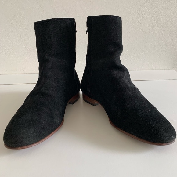 Shoes - Dieppa Restrepo Black Suede Ankle Boots with zipper.Used Size 9’5